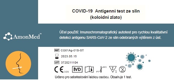 1ks Antigenní test AmonMed ze slin - pro použití laickou osobou